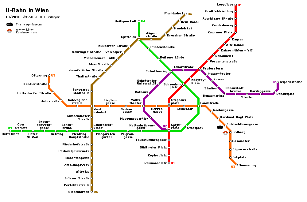 Карта метро вены на русском языке